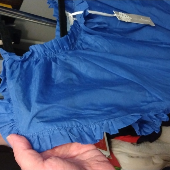 Trinity women's 100% organic cotton blue top Sz small new - Picture 4 of 17